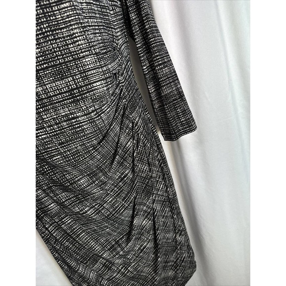 Lauren Ralph Lauren Stretch Drs Size 10 Cream & Black Jersey Long Sleeved Dress - Picture 3 of 8